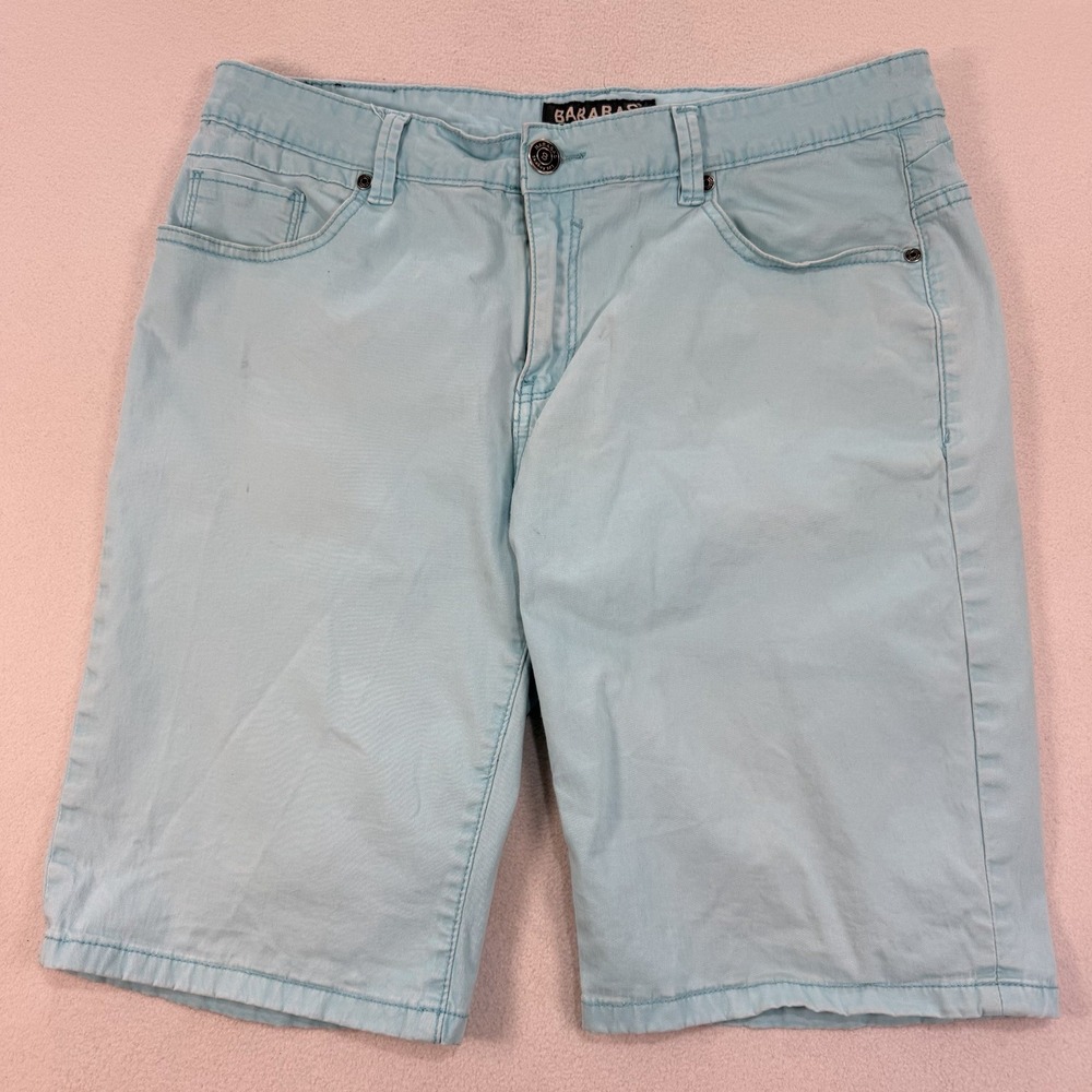 Barabas Los Angeles Shorts Men's Size 36 Aqua Blue Cotton Spandex 11" Inseam
